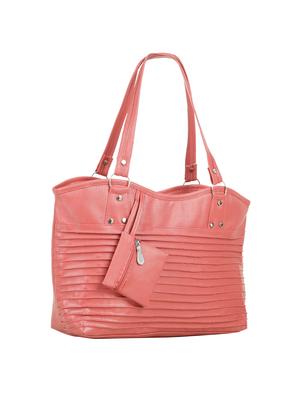 pink leatherette (pu) regular handbag - 15737103 - Standard Image - 5