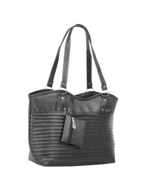 black leatherette (pu) regular handbag - 15737104 - Standard Image - 5