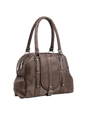 brown leatherette (pu) regular handbag - 15737105 - Standard Image - 5
