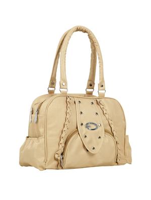 beige leatherette (pu) regular handbag - 15737111 - Standard Image - 5
