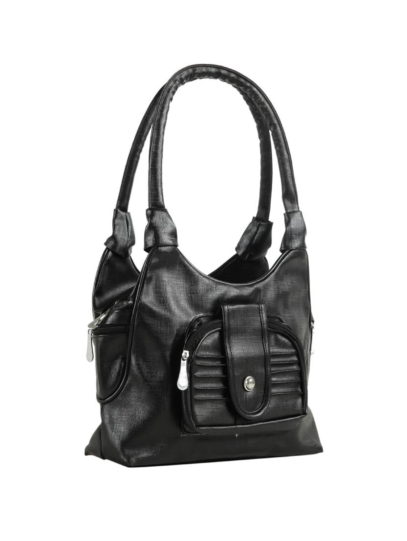 black leatherette (pu) regular handbag - 15737113 - Zoom Image - 5