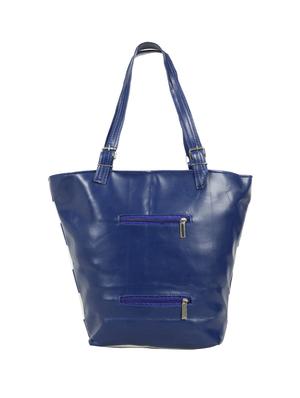blue leatherette (pu) combo handbag - 15737114 - Standard Image - 2