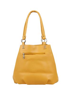yellow leatherette (pu) regular handbag - 15737116 - Standard Image - 2