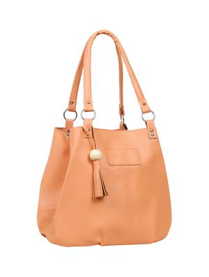 orange leatherette (pu) regular handbag - 15737118 - Standard Image - 5