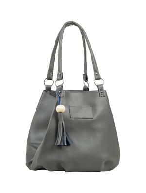 grey leatherette (pu) regular handbag - 15737120 - Standard Image - 5