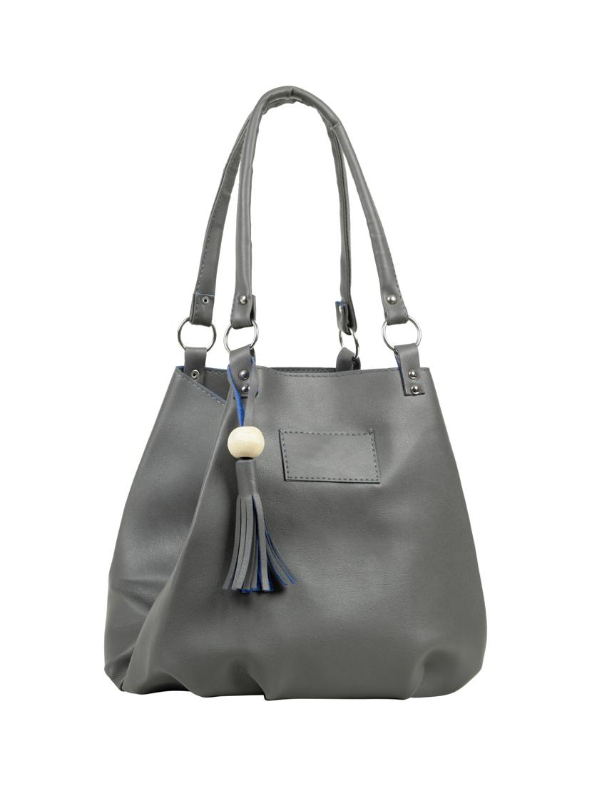 grey leatherette (pu) regular handbag - 15737120 - Zoom Image - 5