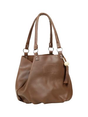 brown leatherette (pu) regular handbag - 15737121 - Standard Image - 5