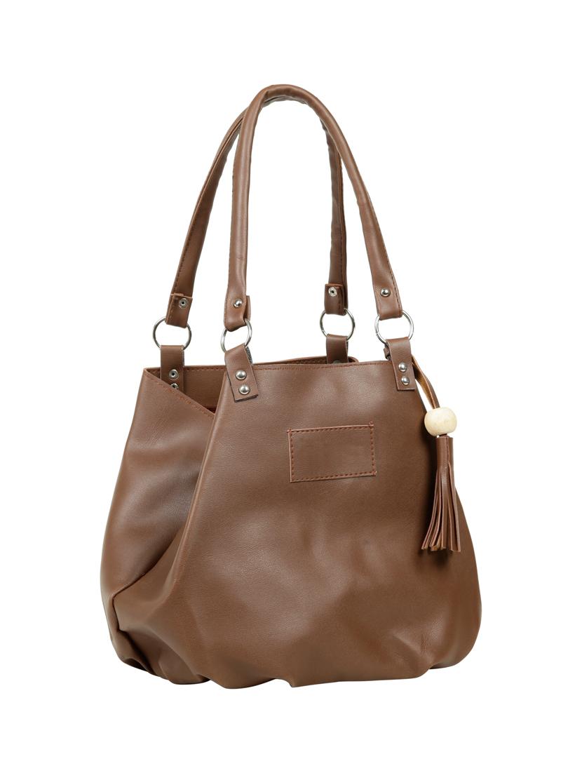 brown leatherette (pu) regular handbag - 15737121 - Zoom Image - 5