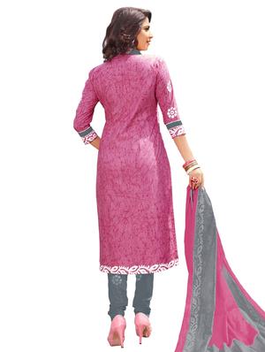 Printed unstitched churidaar suit - 15737491 - Standard Image - 2