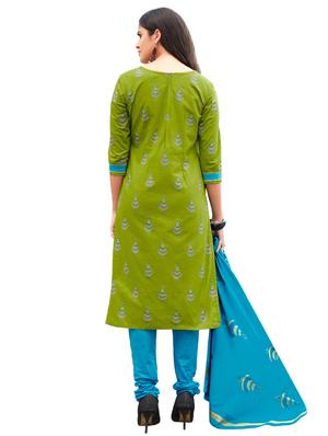 Printed unstitched churidaar suit - 15737496 - Standard Image - 2