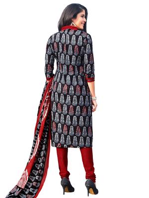 Printed unstitched churidaar suit - 15737498 - Standard Image - 2