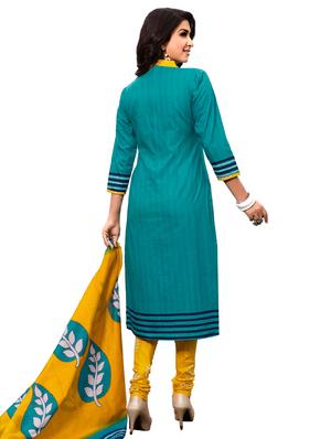 Printed unstitched churidaar suit - 15737499 - Standard Image - 2