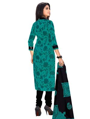 Printed unstitched churidaar suit - 15737507 - Standard Image - 2
