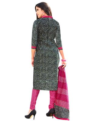 Printed unstitched churidaar suit - 15737508 - Standard Image - 2