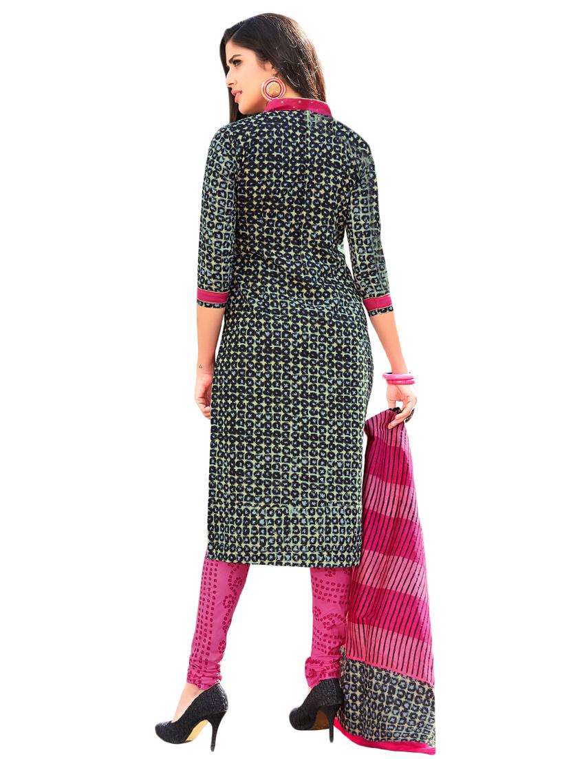 Printed unstitched churidaar suit - 15737508 - Zoom Image - 2