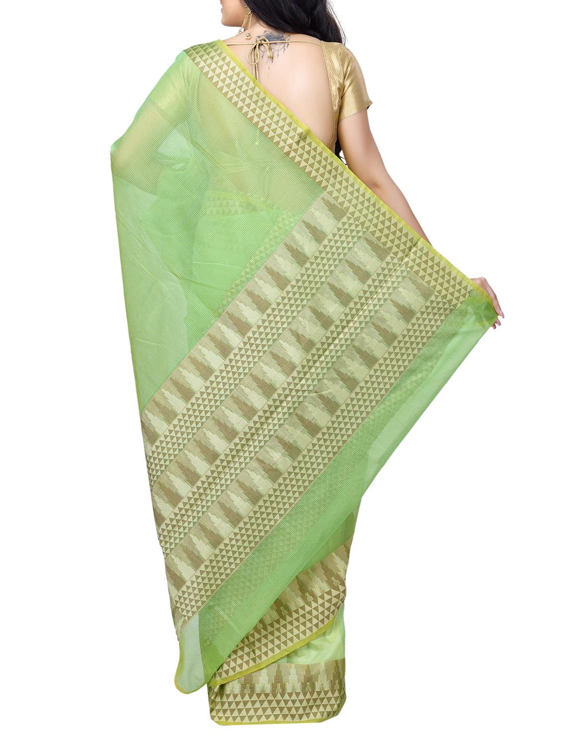 geometrical zari border banarasi saree with blouse - 15737549 - Zoom Image - 2
