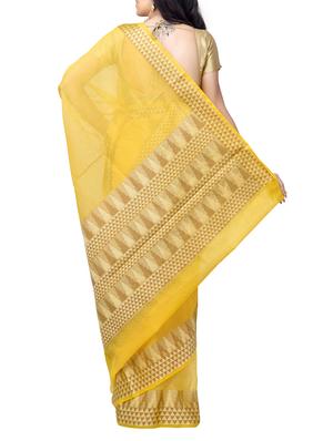 geometrical zari border banarasi saree with blouse - 15737550 - Standard Image - 2