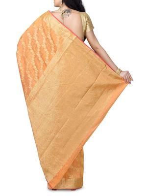 floral chanderi banarasi saree with blouse - 15737557 - Standard Image - 2