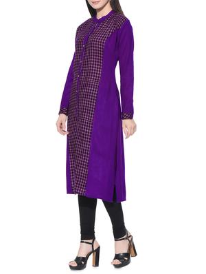 Checkered straight kurta - 15737566 - Standard Image - 2