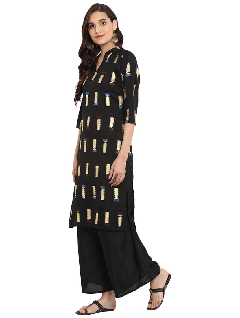 Printed kurta with palazzo set - 15737586 - Zoom Image - 2