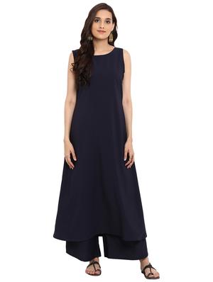 Foil printed layered kurta with palazzo set - 15737589 - Standard Image - 5