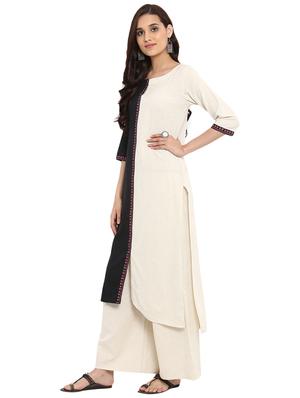 color block kurta with palazzo set - 15737593 - Standard Image - 2