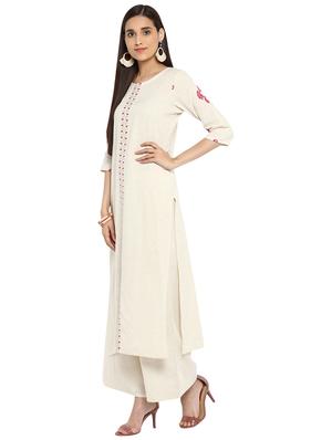 Hand block printed kurta with palazzo set - 15737596 - Standard Image - 2