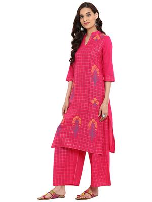 Foil printed kurta with palazzo set - 15737602 - Standard Image - 2