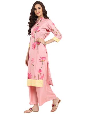 Floral printed kurta with palazzo set - 15737604 - Standard Image - 2
