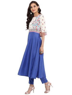 Printed kalidaar kurta with pant set - 15737611 - Standard Image - 2