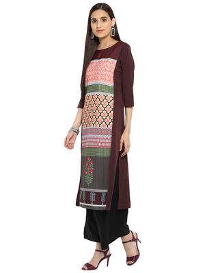 Printed kurta with palazzo set - 15737612 - Standard Image - 2
