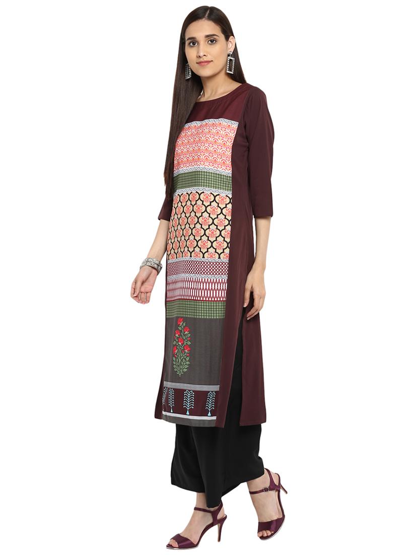 Printed kurta with palazzo set - 15737612 - Zoom Image - 2