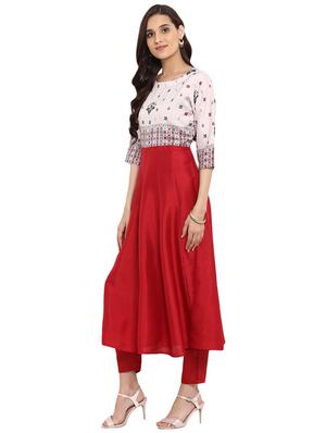 Printed kalidaar kurta with pant set - 15737617 - Standard Image - 2