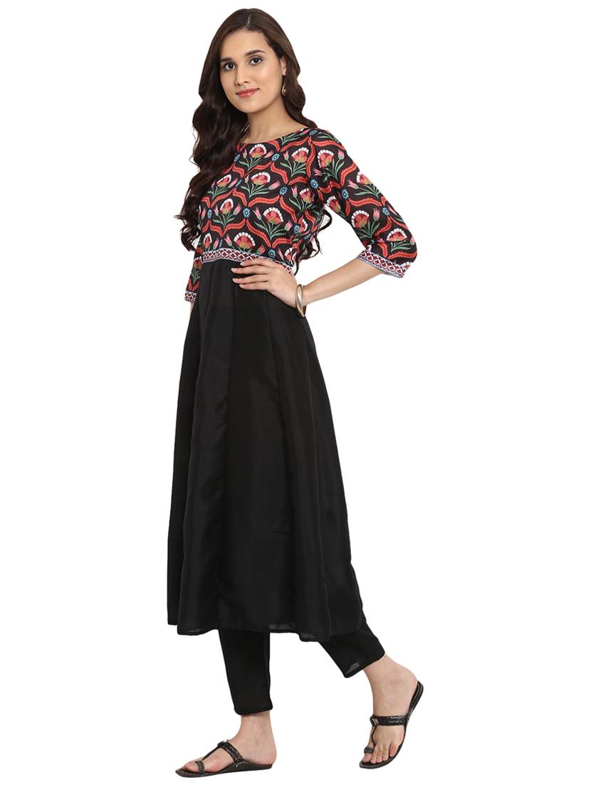 Printed kalidaar kurta with pant set - 15737623 - Zoom Image - 2