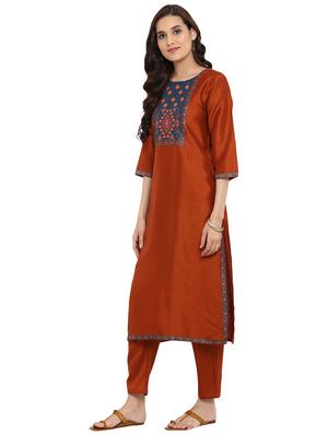 Foil printed kurta with pant set - 15737625 - Standard Image - 2