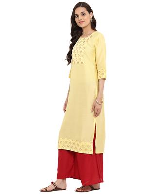 Printed kurta with palazzo set - 15737628 - Standard Image - 2