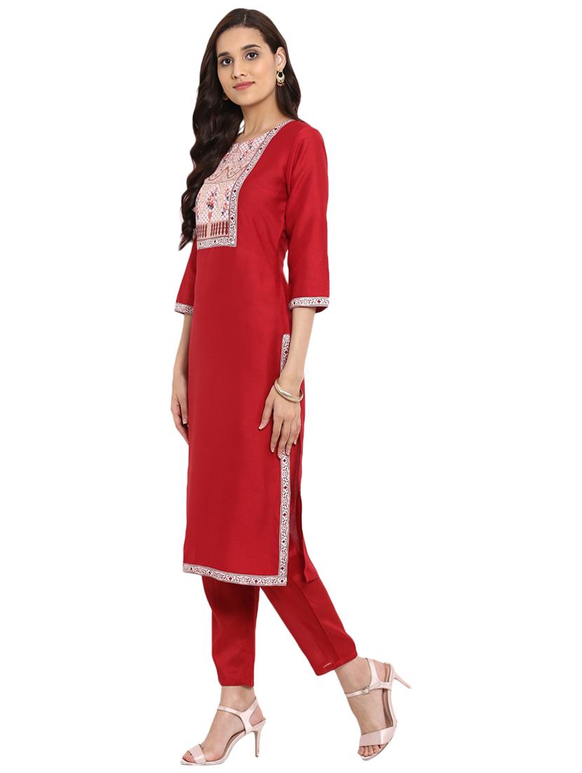 Printed kurta with pant set - 15737629 - Zoom Image - 2