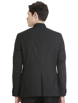 black polyester bandhgala blazer - 15737674 - Standard Image - 2