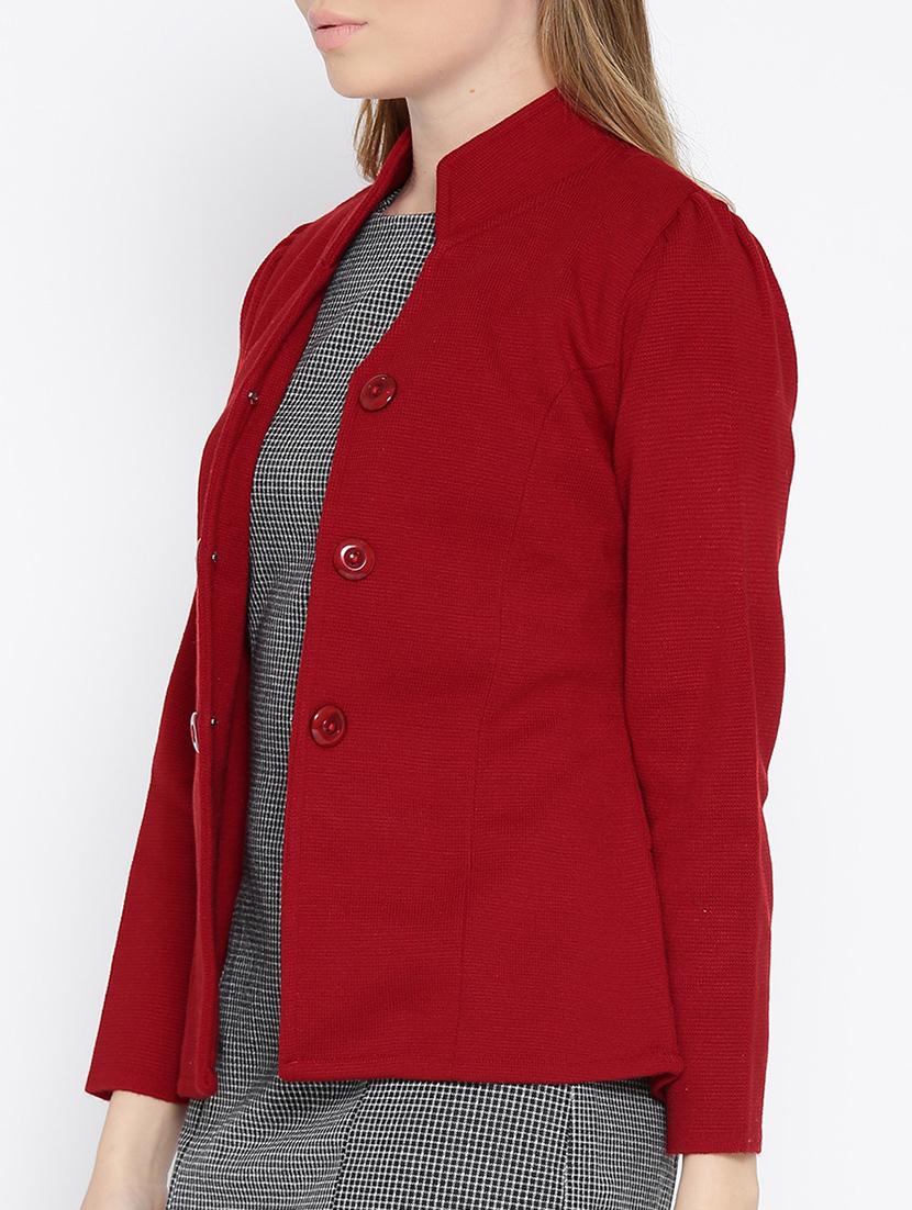 red woolen cardigan - 15737792 - Zoom Image - 2