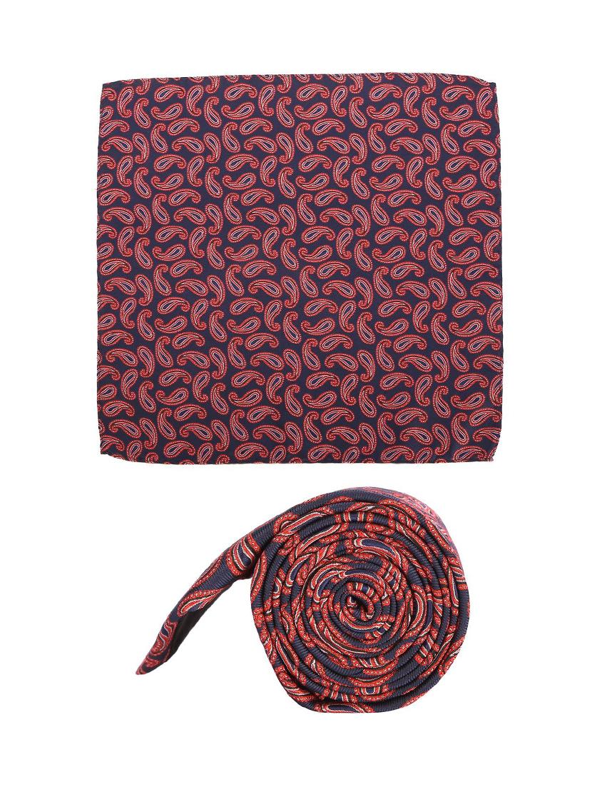 red cotton tie with pocketsquare - 15737820 - Zoom Image - 2