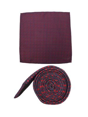 purple cotton tie with pocketsqaure - 15737828 - Standard Image - 2