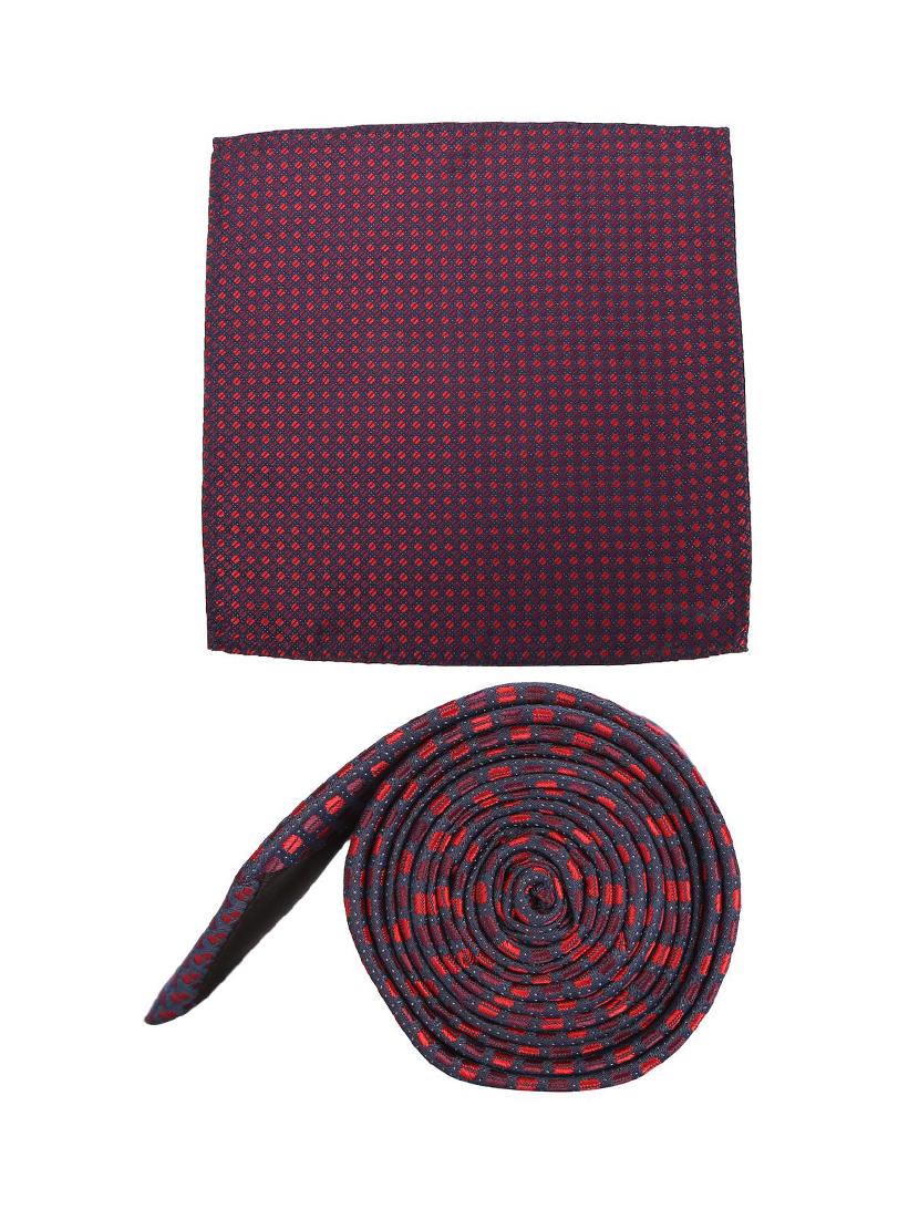 purple cotton tie with pocketsqaure - 15737828 - Zoom Image - 2
