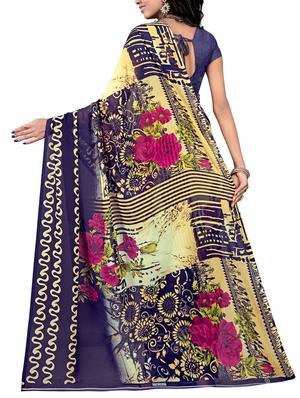 floral printed saree with blouse - 15737909 - Standard Image - 2