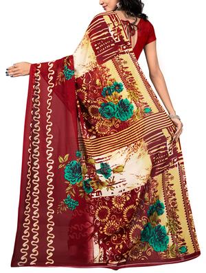floral printed saree with blouse - 15737910 - Standard Image - 2