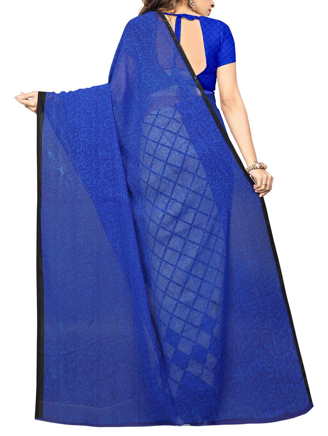 checkered half & half saree with blouse - 15737911 - Zoom Image - 2