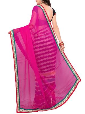 striped half & half saree with blouse - 15737914 - Standard Image - 2
