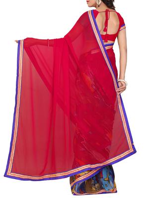 abstract half & half saree with blouse - 15737915 - Standard Image - 2