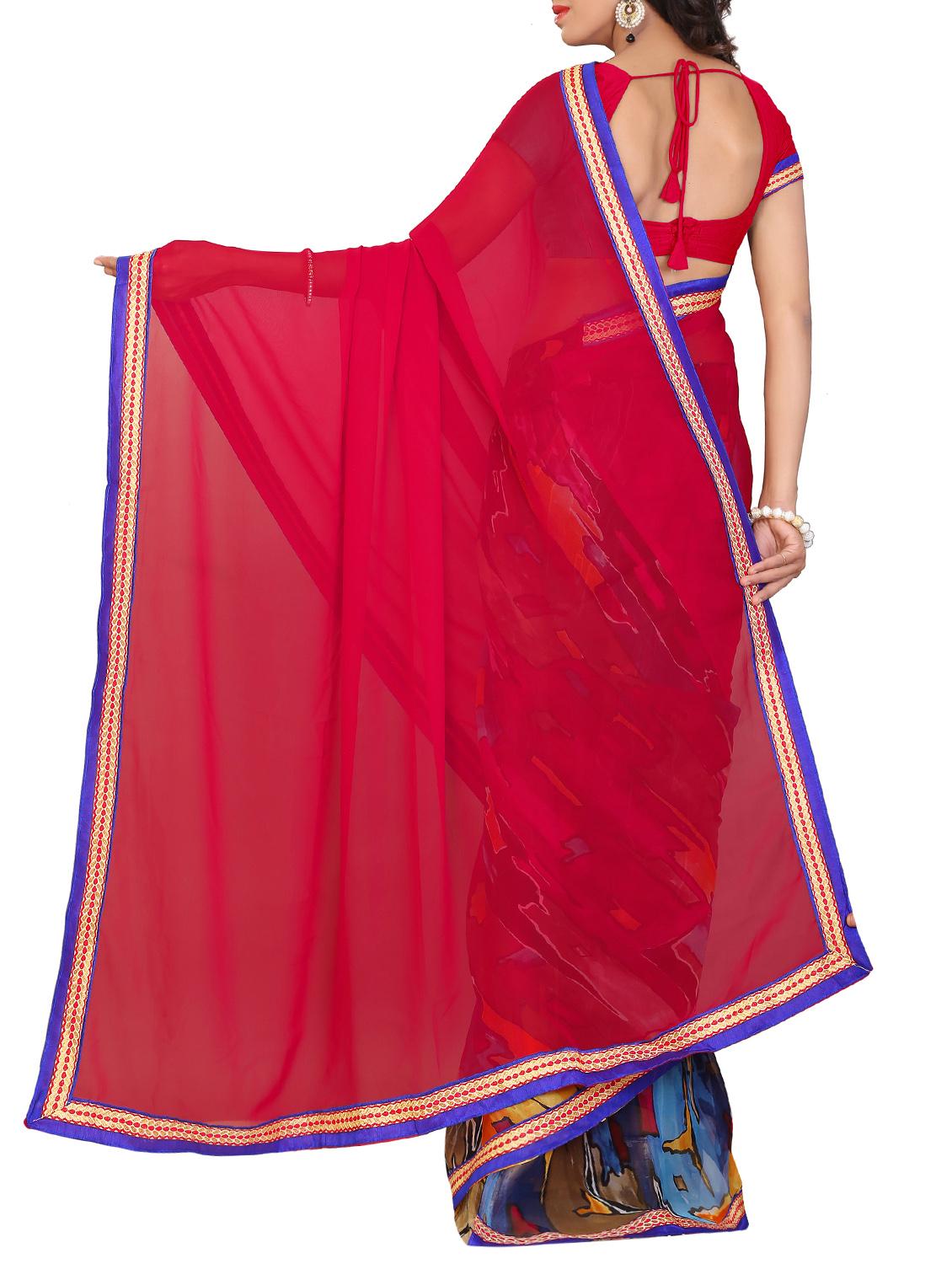 abstract half & half saree with blouse - 15737915 - Zoom Image - 2