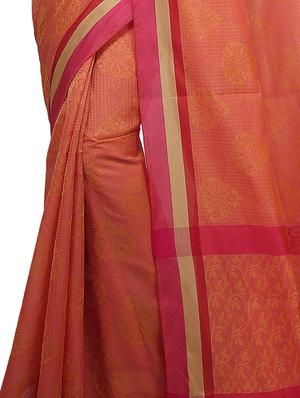 floral zari motif banarasi saree with blouse - 15737977 - Standard Image - 2