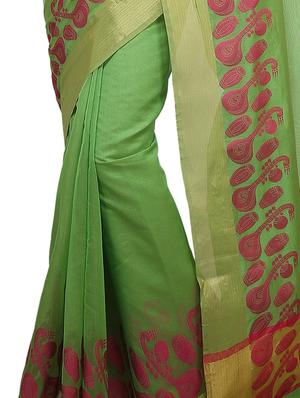 conversational zari border banarasi saree with blouse - 15737984 - Standard Image - 2